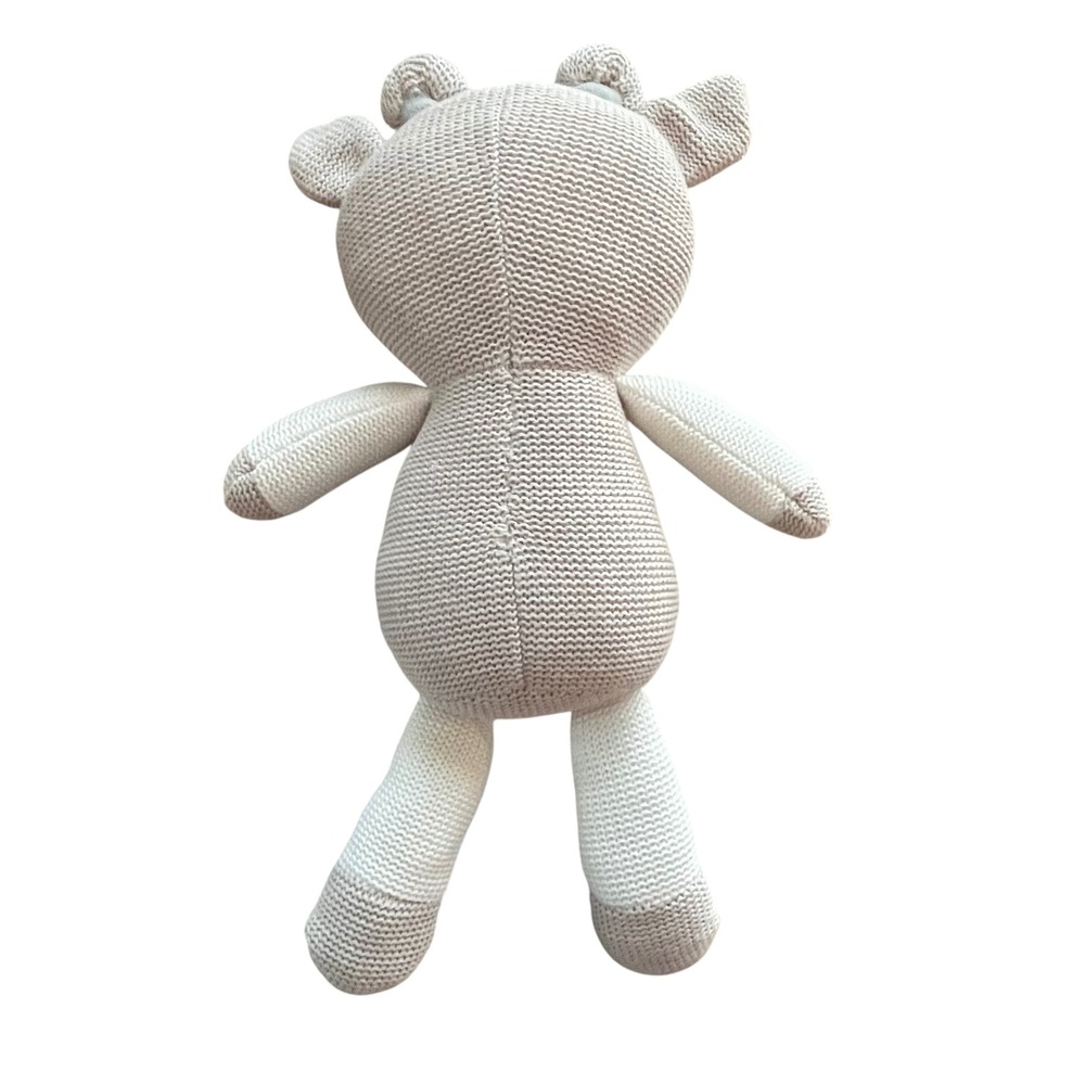 Living Textiles Finn Giraffe Knit Plush Rattle Toy Oatmeal Cream Neutral Nursery - Picture 2 of 4